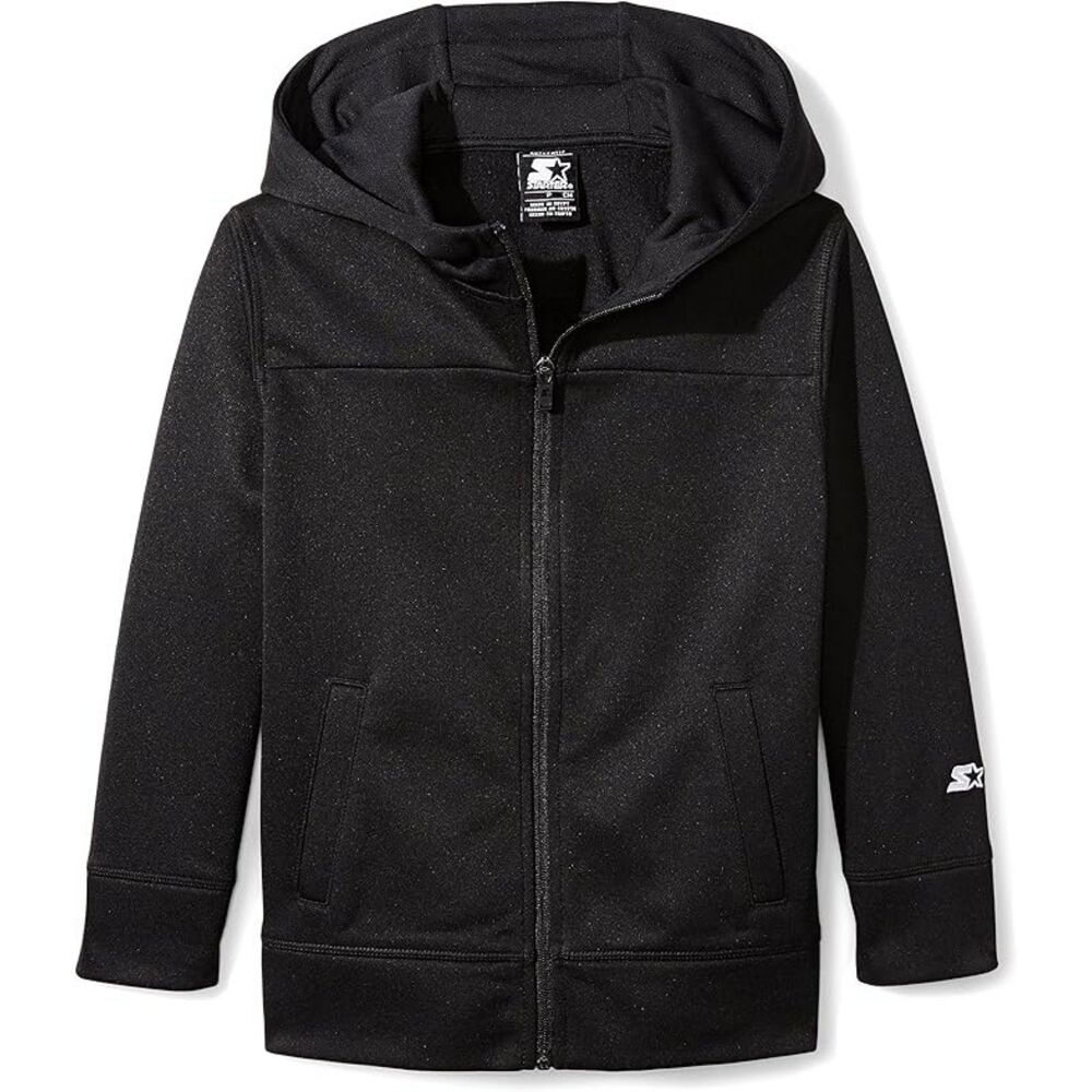 Starter Boys' Zip-Up Fleece Black Sweatshirt XS (4/5)